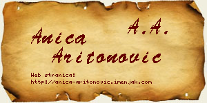 Anica Aritonović vizit kartica